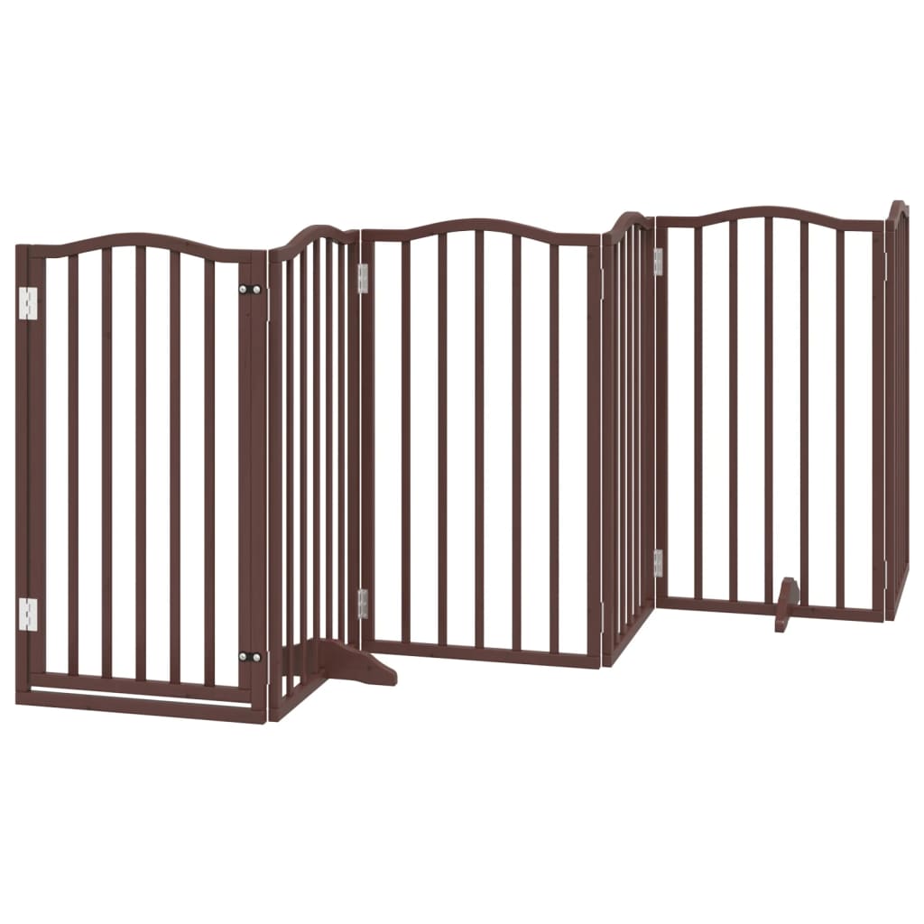 Cancello Cani Pieghevole Rovere Marrone 6 Pannelli 300cm Pioppo