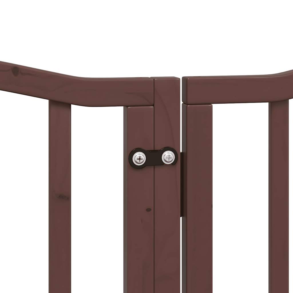 Cancello Cani Pieghevole Rovere Marrone 6 Pannelli 300cm Pioppo