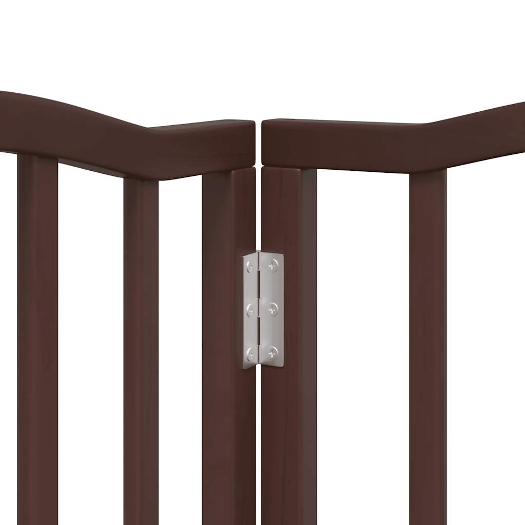 Cancello Cani Pieghevole Rovere Marrone 6 Pannelli 300cm Pioppo
