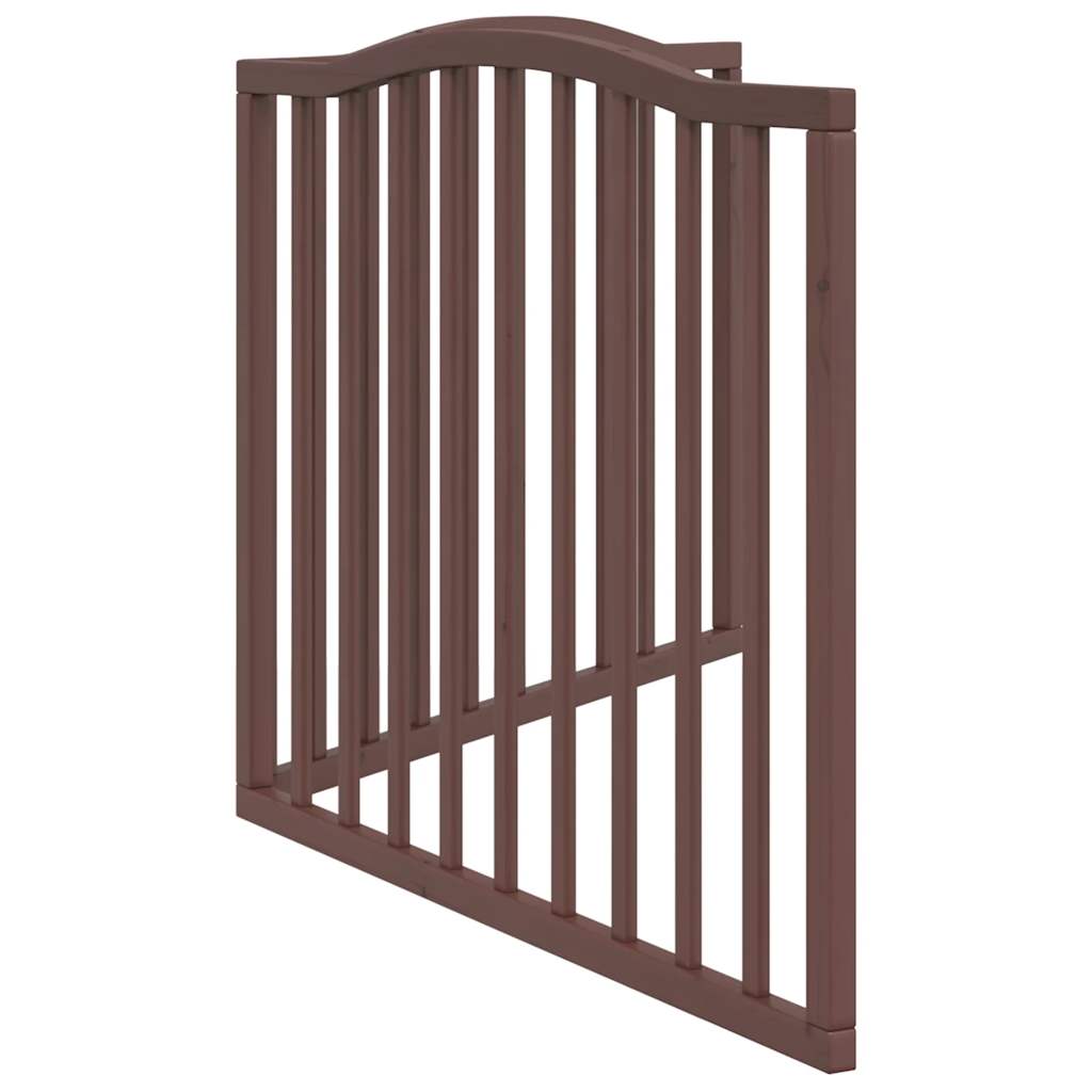 Cancello Cani Pieghevole 2 Pannelli Marrone 160cm Legno Pioppo