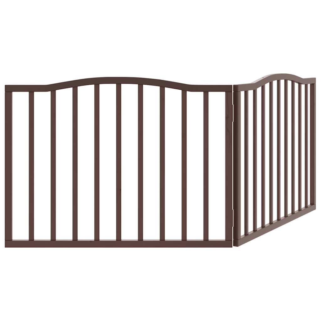 Cancello Cani Pieghevole 2 Pannelli Marrone 160cm Legno Pioppo