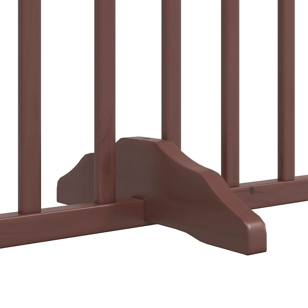 Cancello Cani Porta Pieghevole Marrone 4 Pannelli 320cm Pioppo