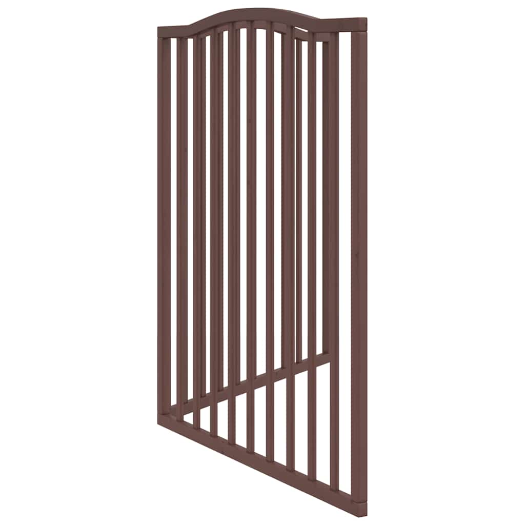 Cancello Cani Pieghevole 2 Pannelli Marrone 160cm Legno Pioppo