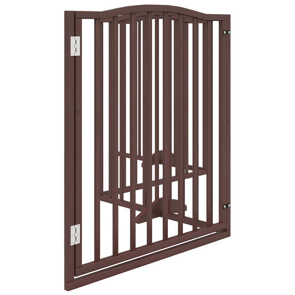 Cancello Cani Porta Pieghevole Marrone 4 Pannelli 320cm Pioppo