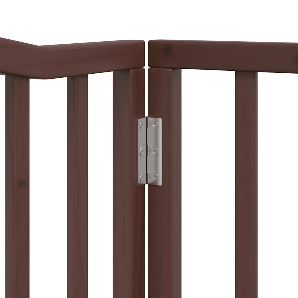 Cancello Cani Porta Pieghevole Marrone 4 Pannelli 320cm Pioppo