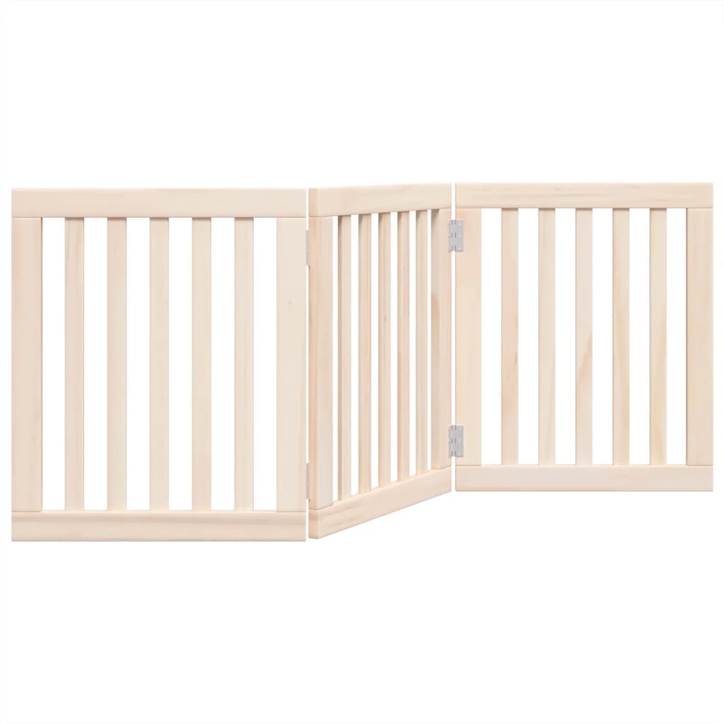 Cancelletto per cani pieghevole a 3 pannelli 150 cm in legno di pioppo