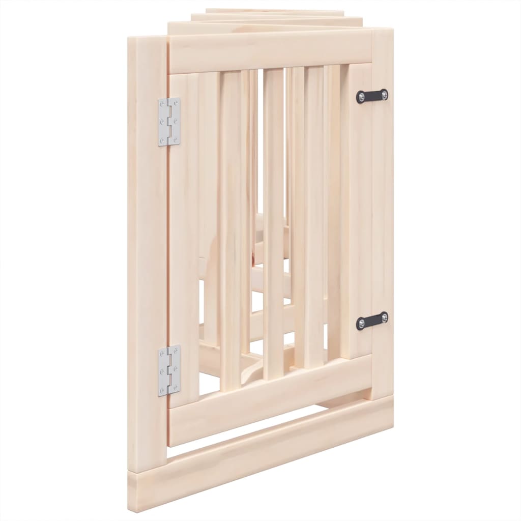 Cancelletto per cani con porta pieghevole 6 pannelli 300 cm in legno di pioppo
