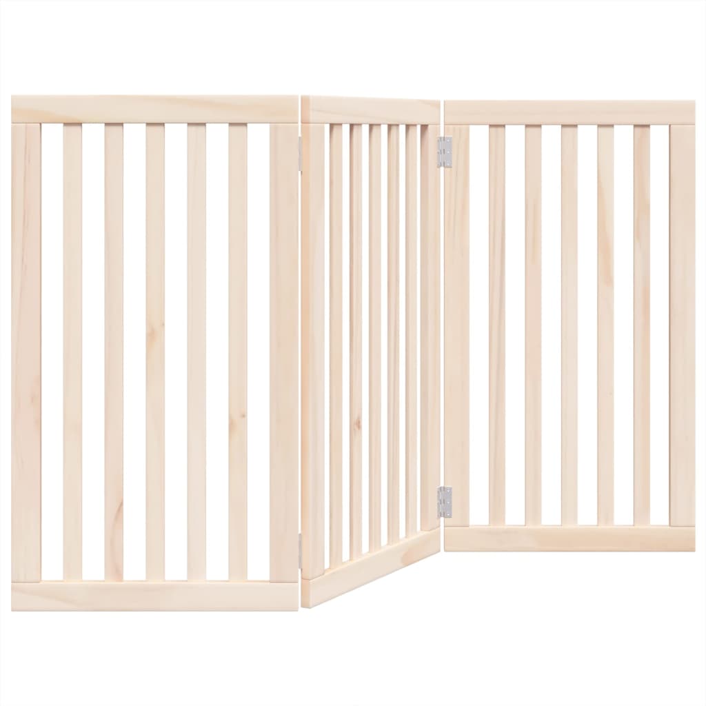 Cancelletto per cani pieghevole a 3 pannelli 150 cm in legno di pioppo