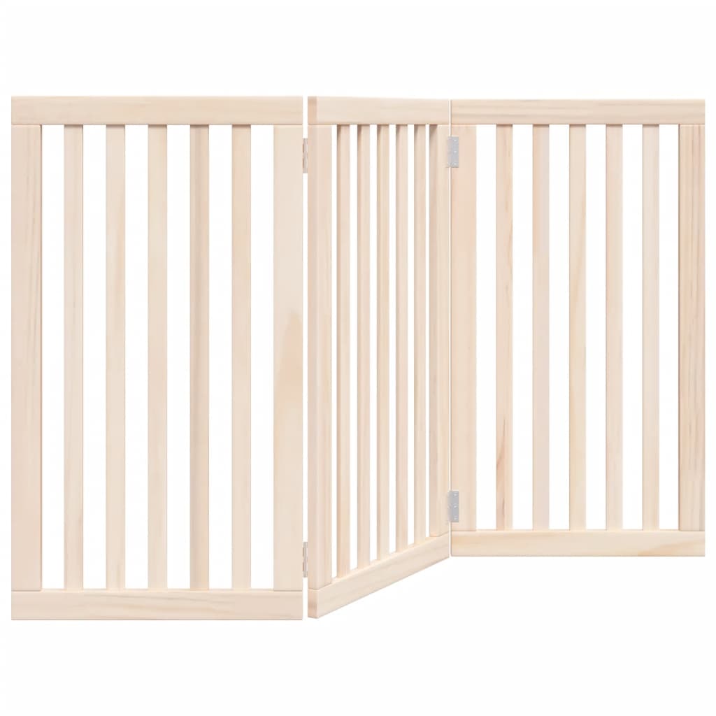 Cancelletto per cani pieghevole a 3 pannelli 150 cm in legno di pioppo