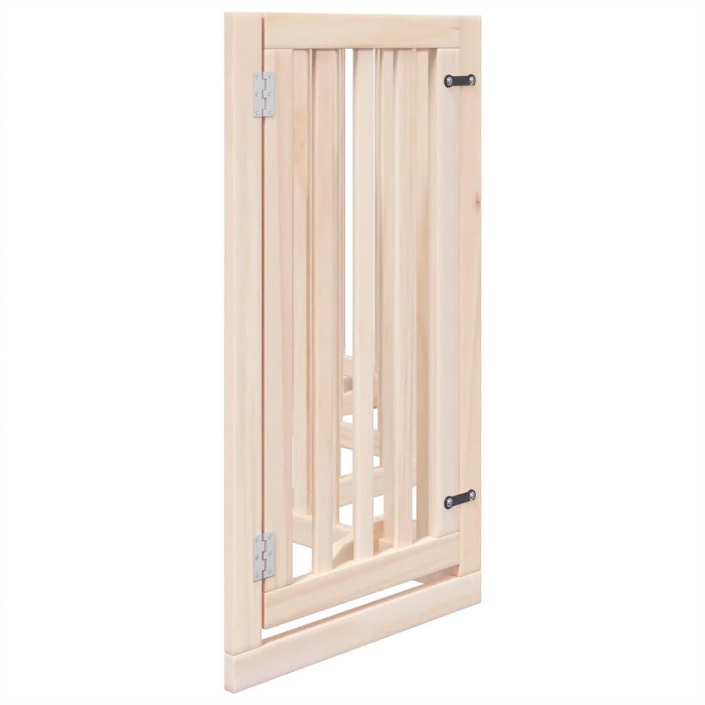 Cancelletto per cani con porta pieghevole 6 pannelli 300 cm in legno di pioppo