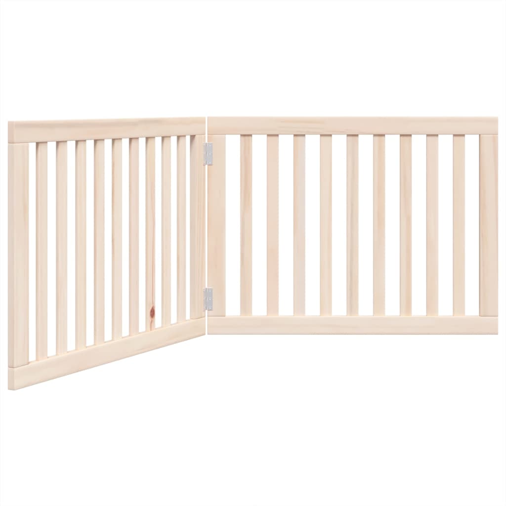 Cancelletto per cani pieghevole 2 pannelli 160 cm in legno di pioppo