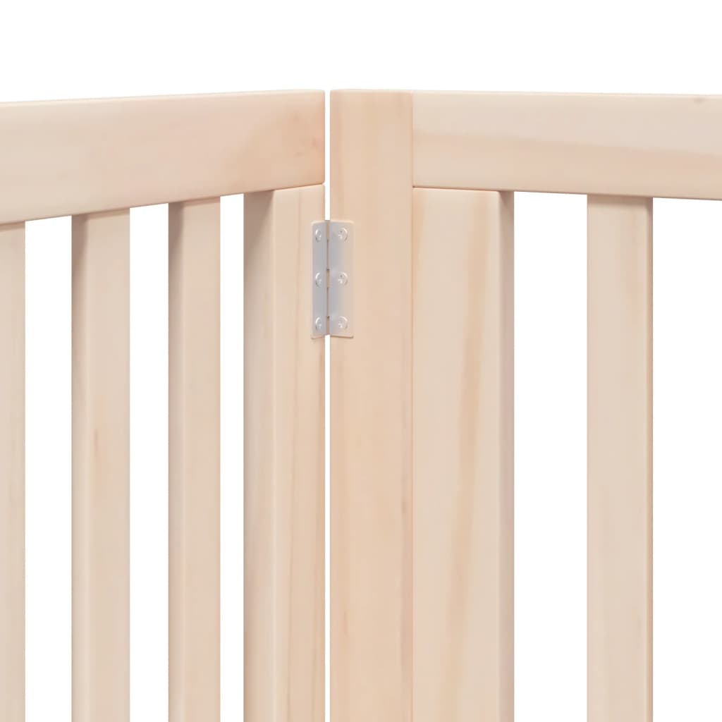 Cancelletto per cani con porta pieghevole 4 pannelli 320 cm in legno di pioppo