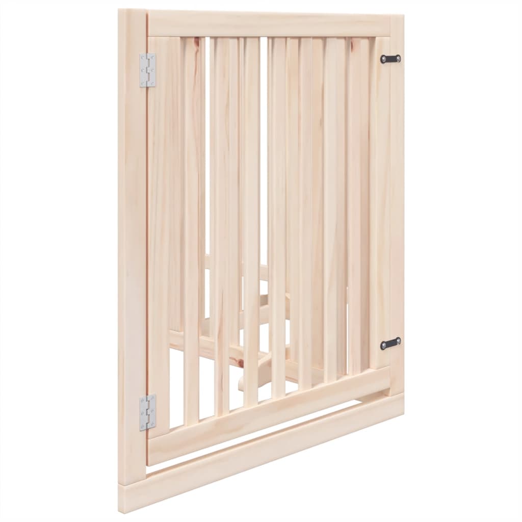 Cancello per Cani con Porta Pieghevole 4 Pannelli 320 cm Pioppo