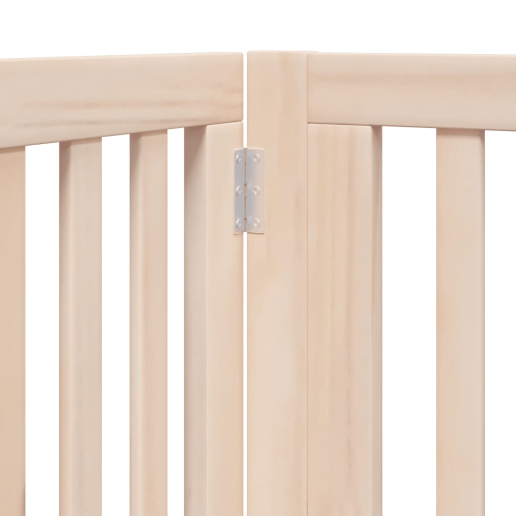 Cancello per Cani con Porta Pieghevole 4 Pannelli 320 cm Pioppo