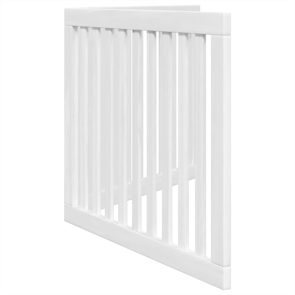 Cancello per Cani Pieghevole 2 Pannelli Bianco 160 cm Pioppo