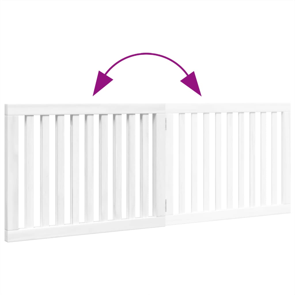 Cancello per Cani Pieghevole 2 Pannelli Bianco 160 cm Pioppo