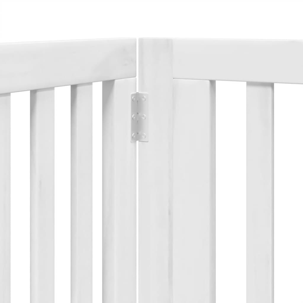 Cancello Cani Porta Pieghevole Bianco 4 Pannelli 320 cm Pioppo