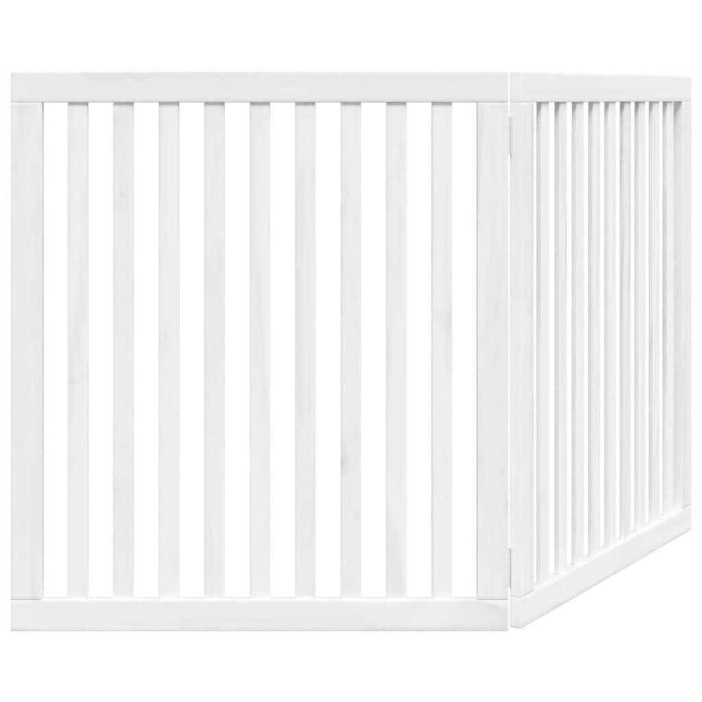 Cancello per Cani Pieghevole 2 Pannelli Bianco 160 cm Pioppo