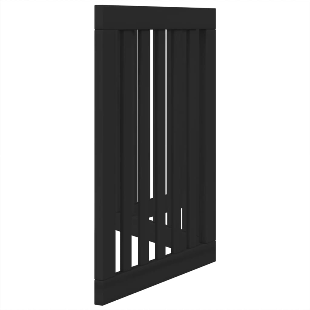 Cancello per Cani Pieghevole 3 Pannelli Nero 150cm Legno Pioppo