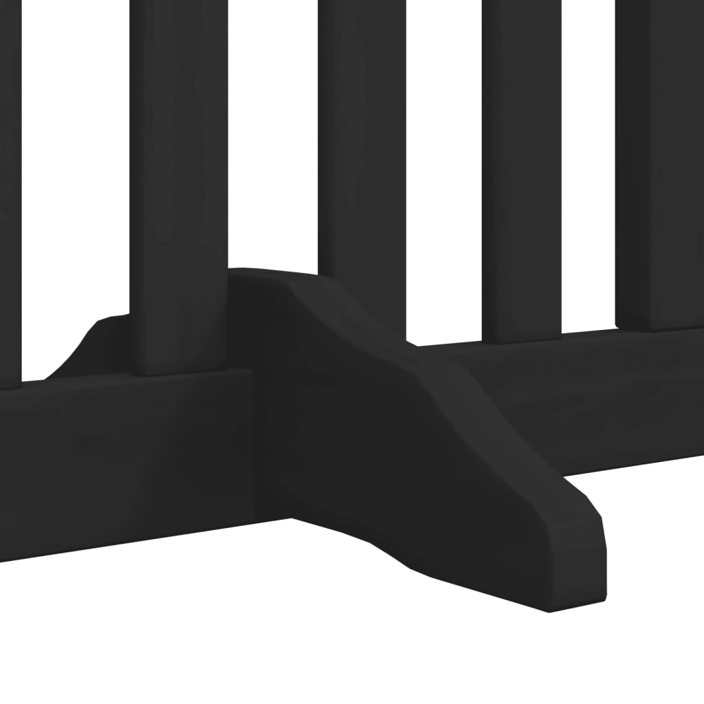 Cancello per Cani Porta Pieghevole Nero 4 Pannelli 320cm Pioppo