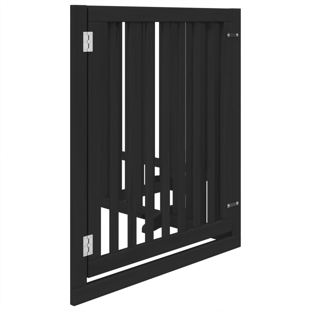 Cancello per Cani Porta Pieghevole Nero 4 Pannelli 320cm Pioppo