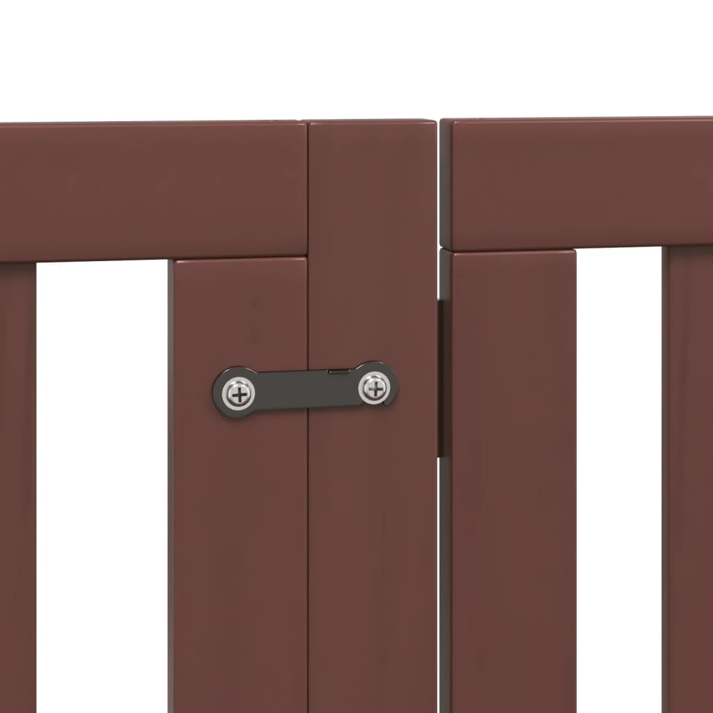 Cancello Cani Porta Pieghevole Marrone 6 Pannelli 300cm Pioppo