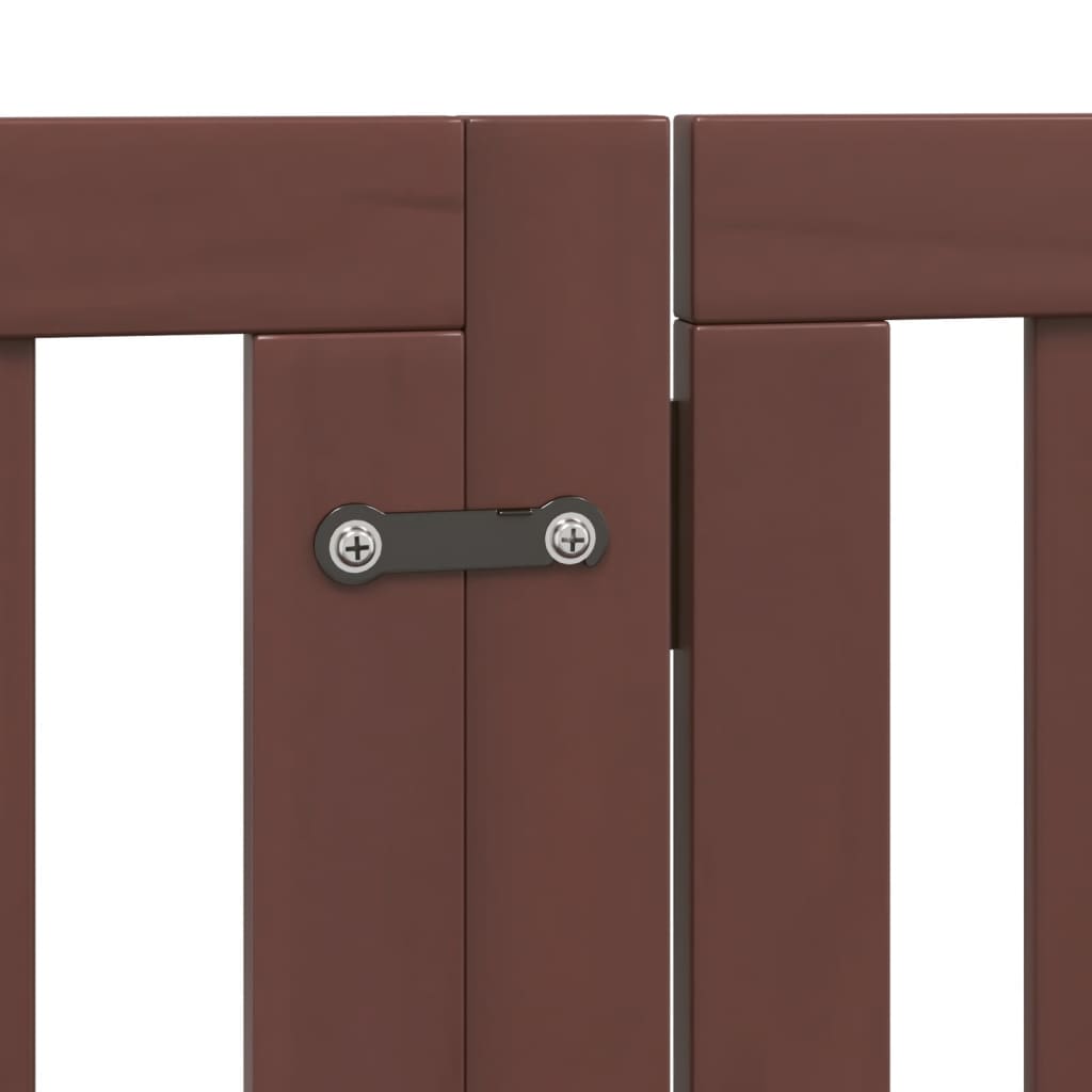 Cancello Cani Porta Pieghevole Marrone 6 Pannelli 300cm Pioppo