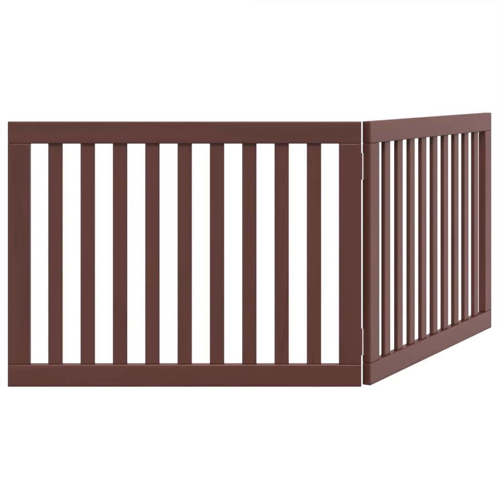 Cancello Cani Pieghevole 2 Pannelli Marrone 160cm Legno Pioppo