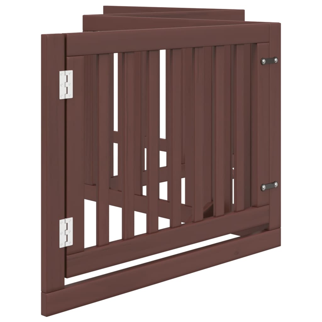 Cancello Cani Porta Pieghevole Marrone 4 Pannelli 320cm Pioppo