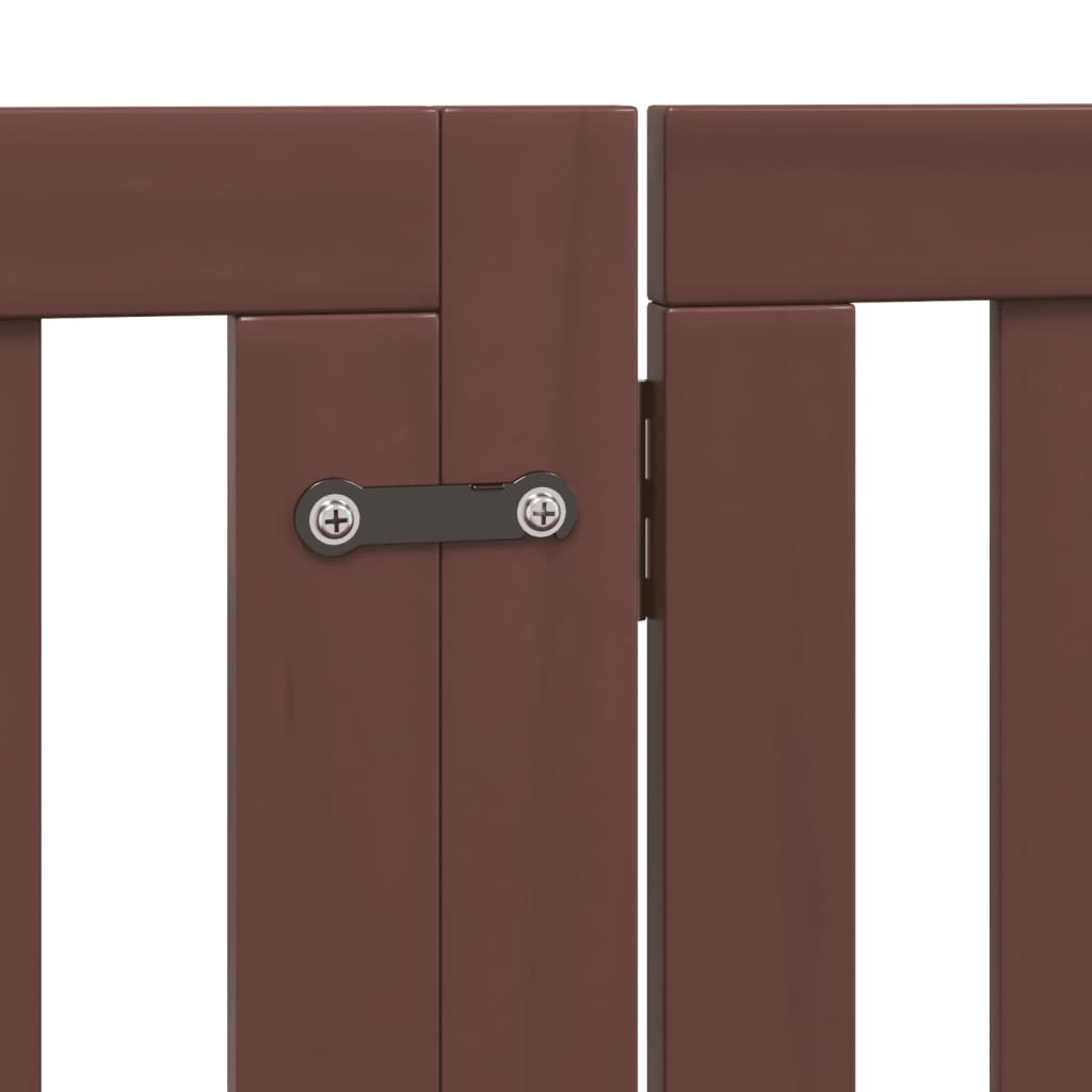 Cancello Cani Porta Pieghevole Marrone 4 Pannelli 320cm Pioppo