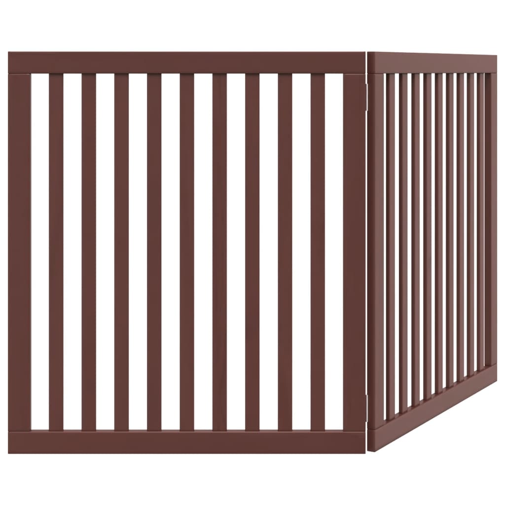 Cancello Cani Pieghevole 2 Pannelli Marrone 160cm Legno Pioppo