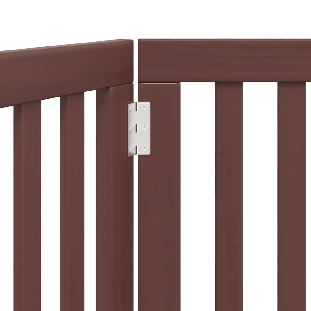 Cancello Cani Pieghevole 2 Pannelli Marrone 160cm Legno Pioppo