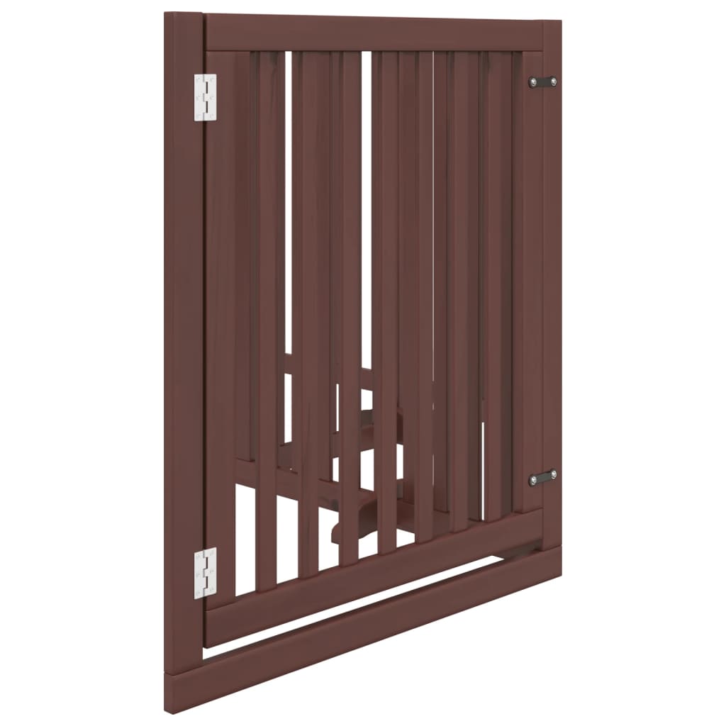 Cancello Cani Porta Pieghevole Marrone 4 Pannelli 320cm Pioppo