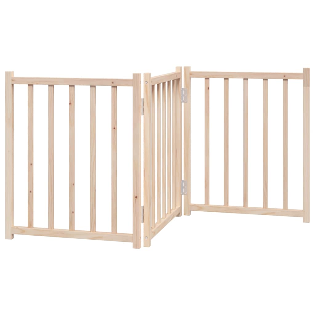 Cancello per Cani Pieghevole 3 Pannelli 150 cm Massello Abete