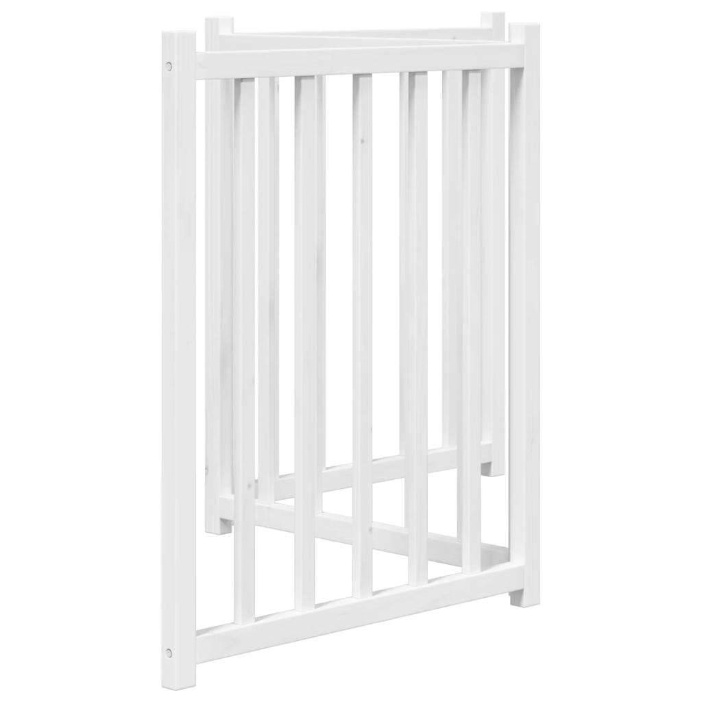 Cancello Cani Pieghevole 3 Pannelli Bianco 150cm Massello Abete