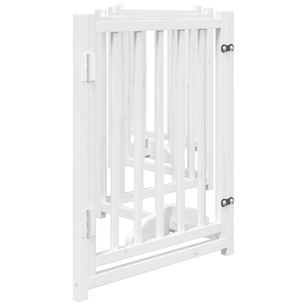 Cancello Cani Pieghevole Bianco 6 Pannelli 300cm Massello Abete
