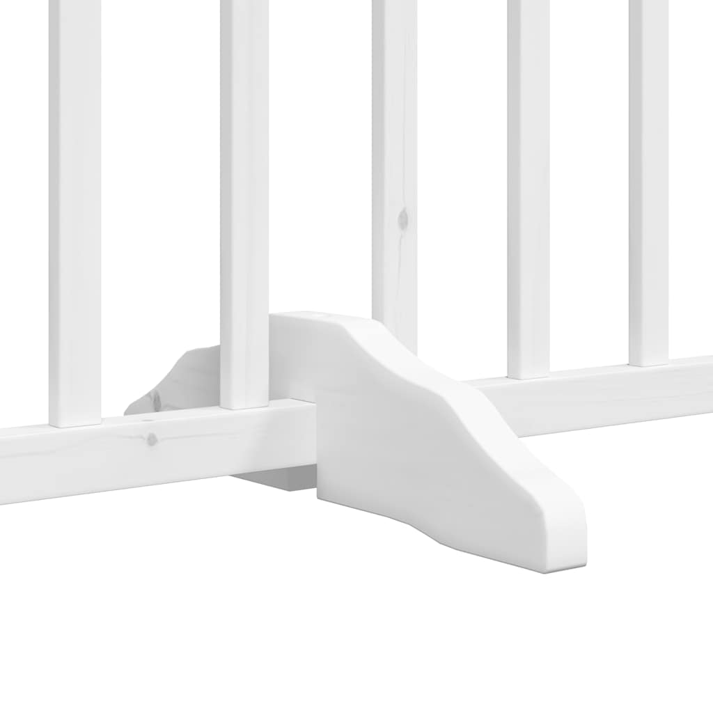 Cancello Cani Pieghevole Bianco 6 Pannelli 300cm Massello Abete