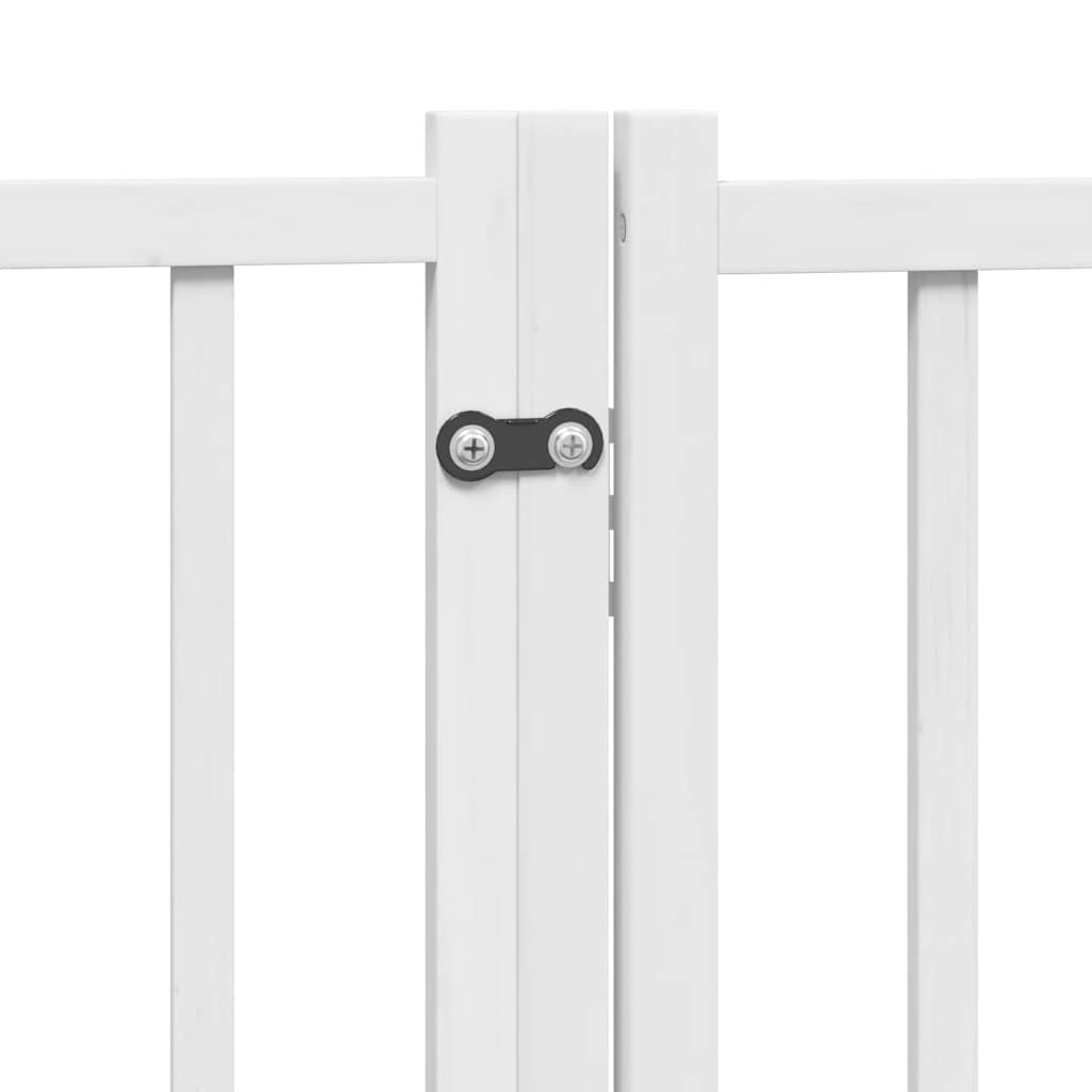 Cancello Cani Pieghevole Bianco 6 Pannelli 300cm Massello Abete