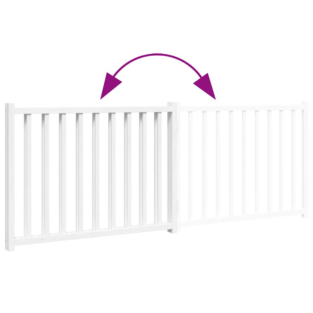 Cancello Cani Pieghevole 2 Pannelli Bianco 160cm Massello Abete