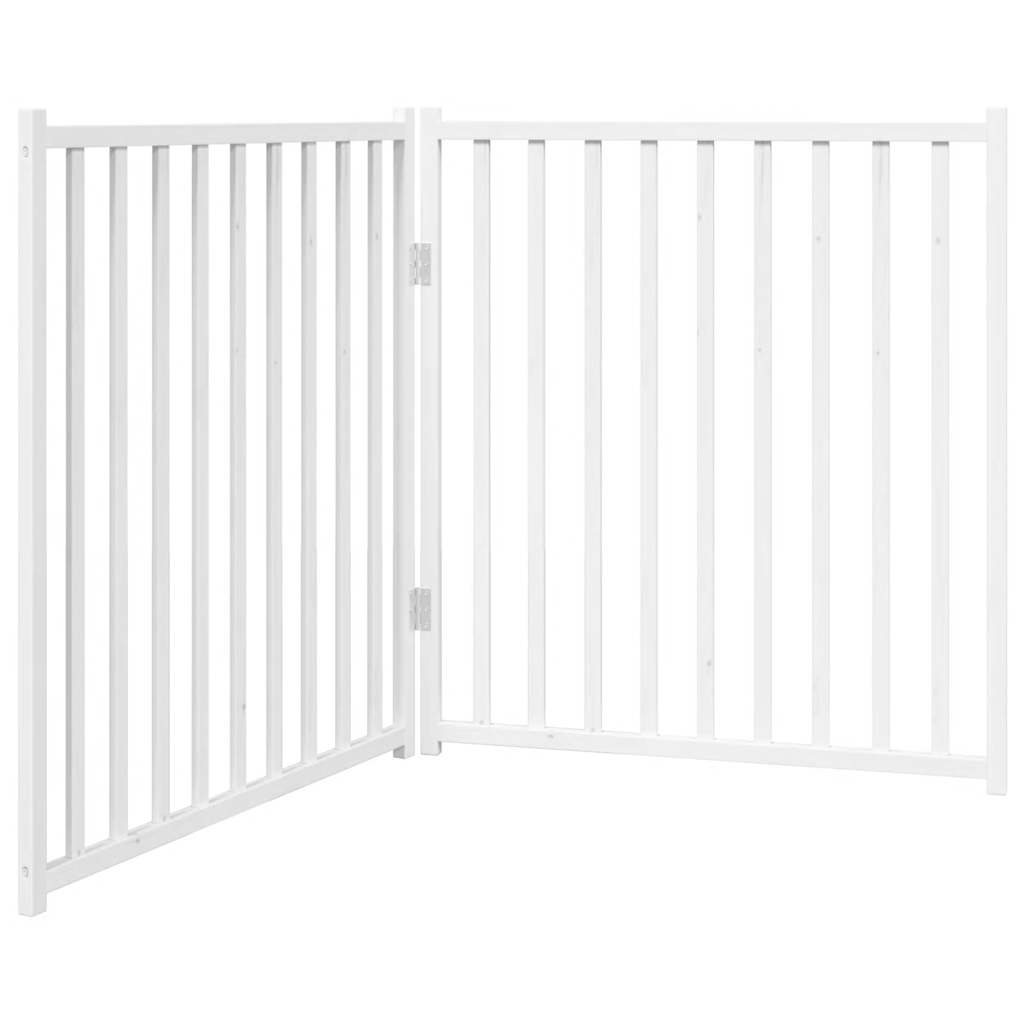 Cancello Cani Pieghevole 2 Pannelli Bianco 160cm Massello Abete