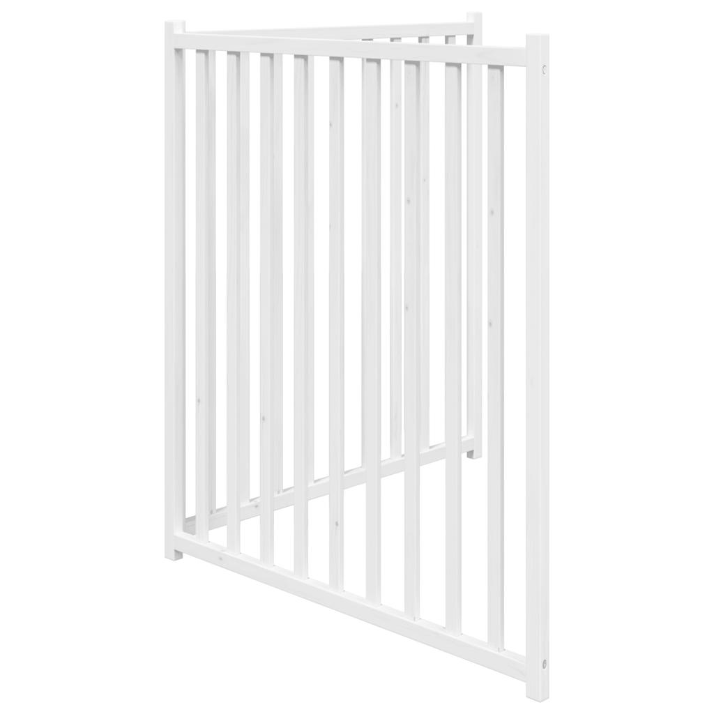 Cancello Cani Pieghevole 2 Pannelli Bianco 160cm Massello Abete