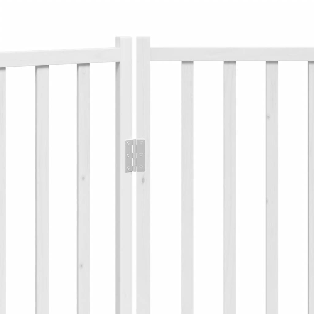 Cancello Cani Pieghevole 2 Pannelli Bianco 160cm Massello Abete
