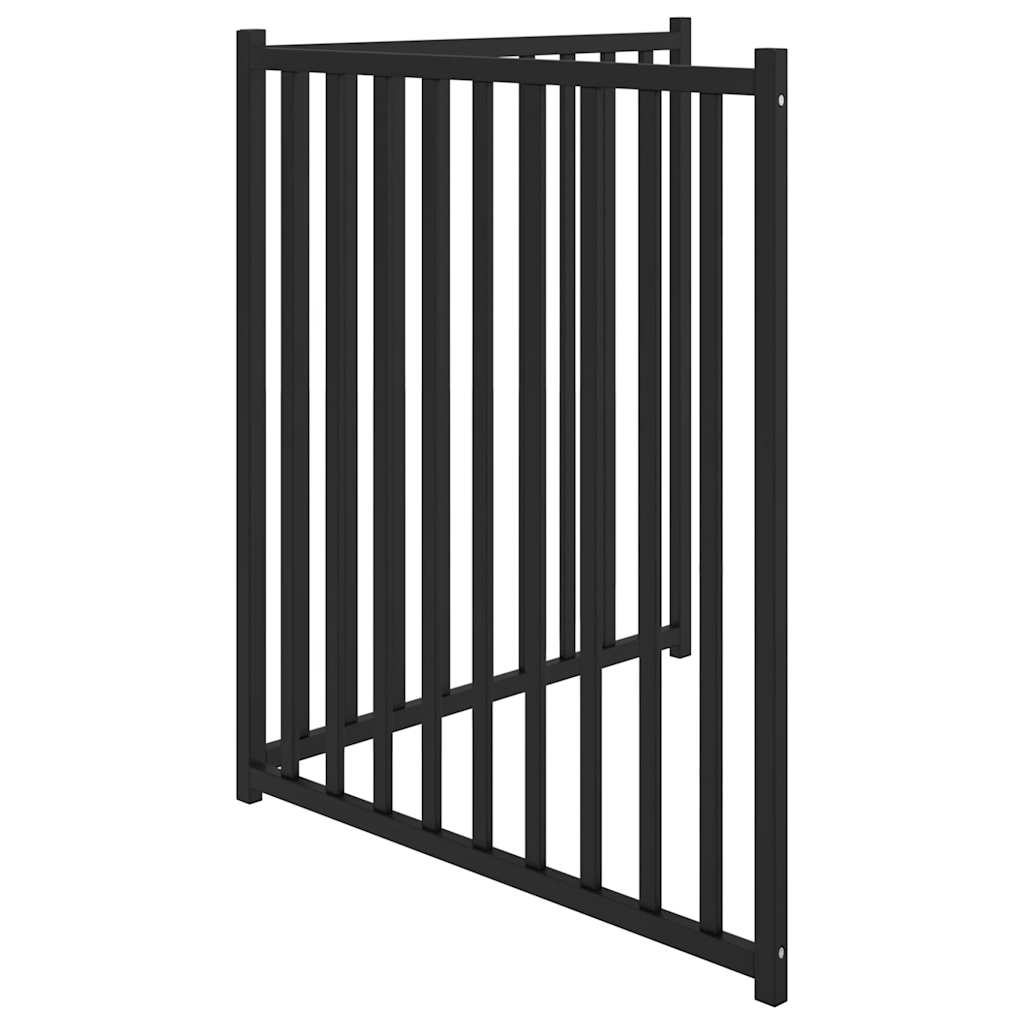 Cancello Cani Pieghevole 2 Pannelli Nero 160 cm Massello Abete