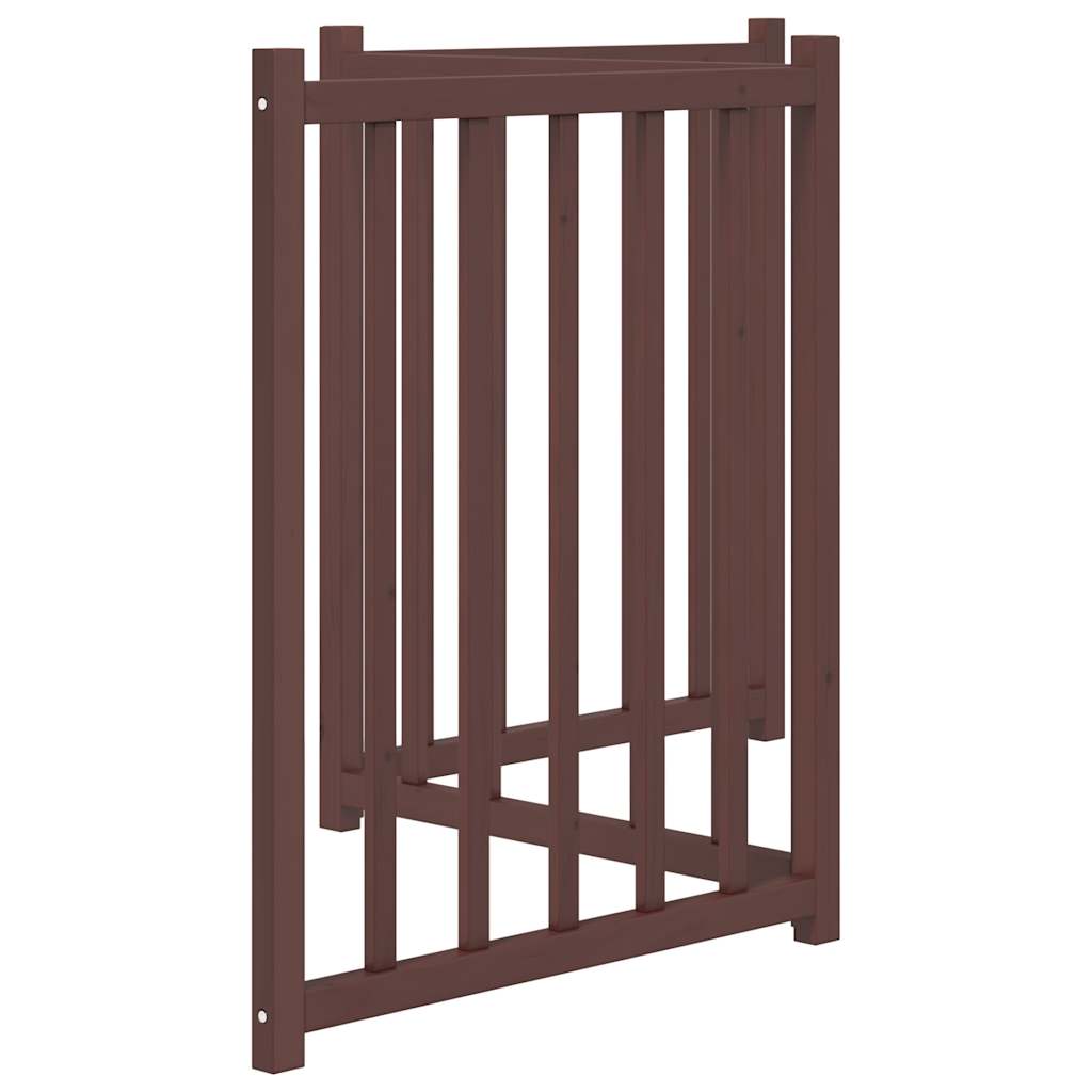 Cancello Cani Pieghevole 3Pannelli Marrone 150cm Massello Abete