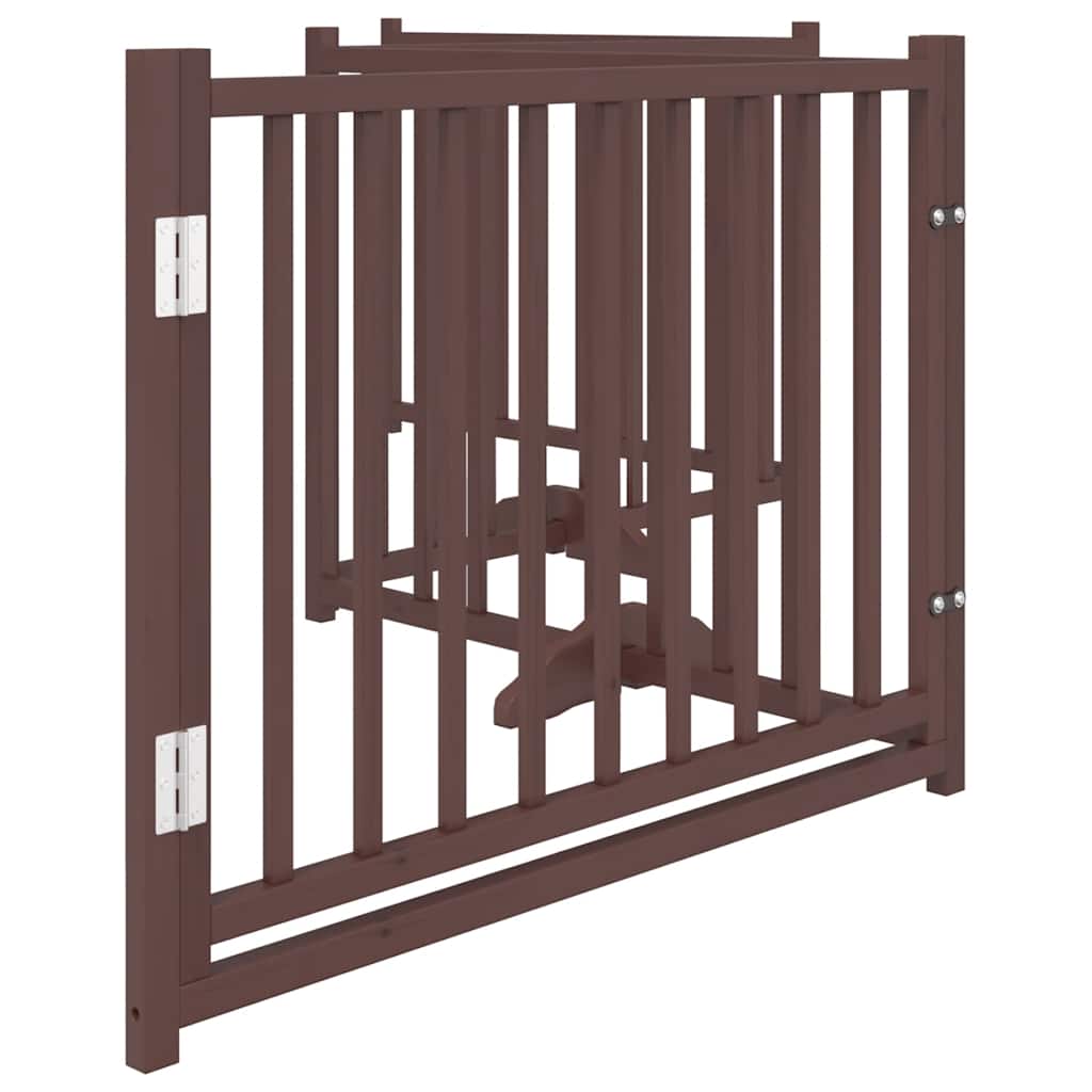 Cancello Cani Pieghevole Marrone 4Pannelli 320cm Massello Abete