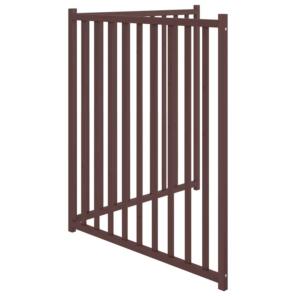 Cancello Cani Pieghevole 2Pannelli Marrone 160cm Massello Abete