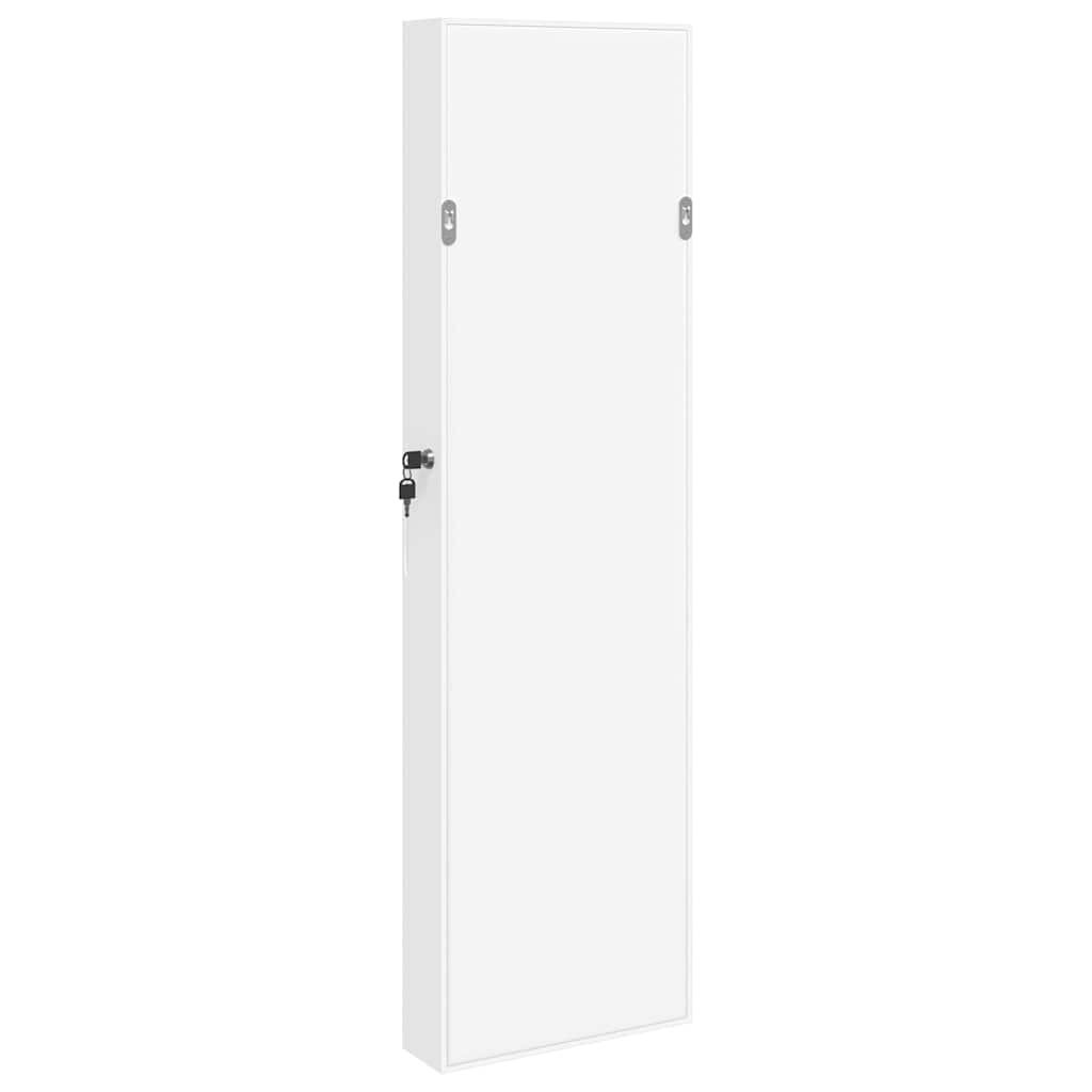 Armadio Portagioie con Specchio a Muro Bianco 30x8,5x106 cm