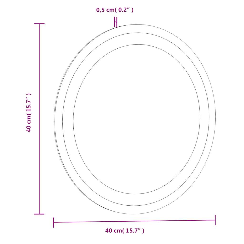 Specchio da Bagno LED 40 cm Rotondo