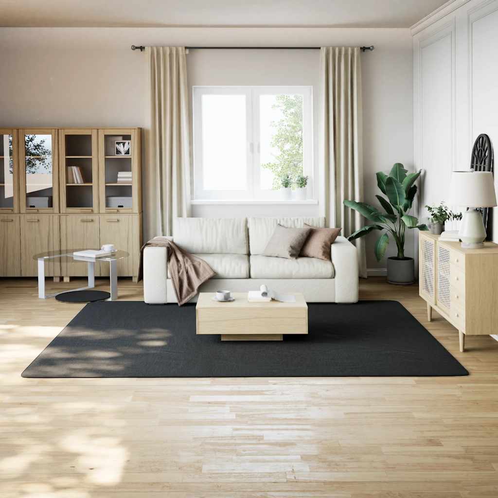 Tappeto Shaggy Nero 240x305 cm in Poliestere