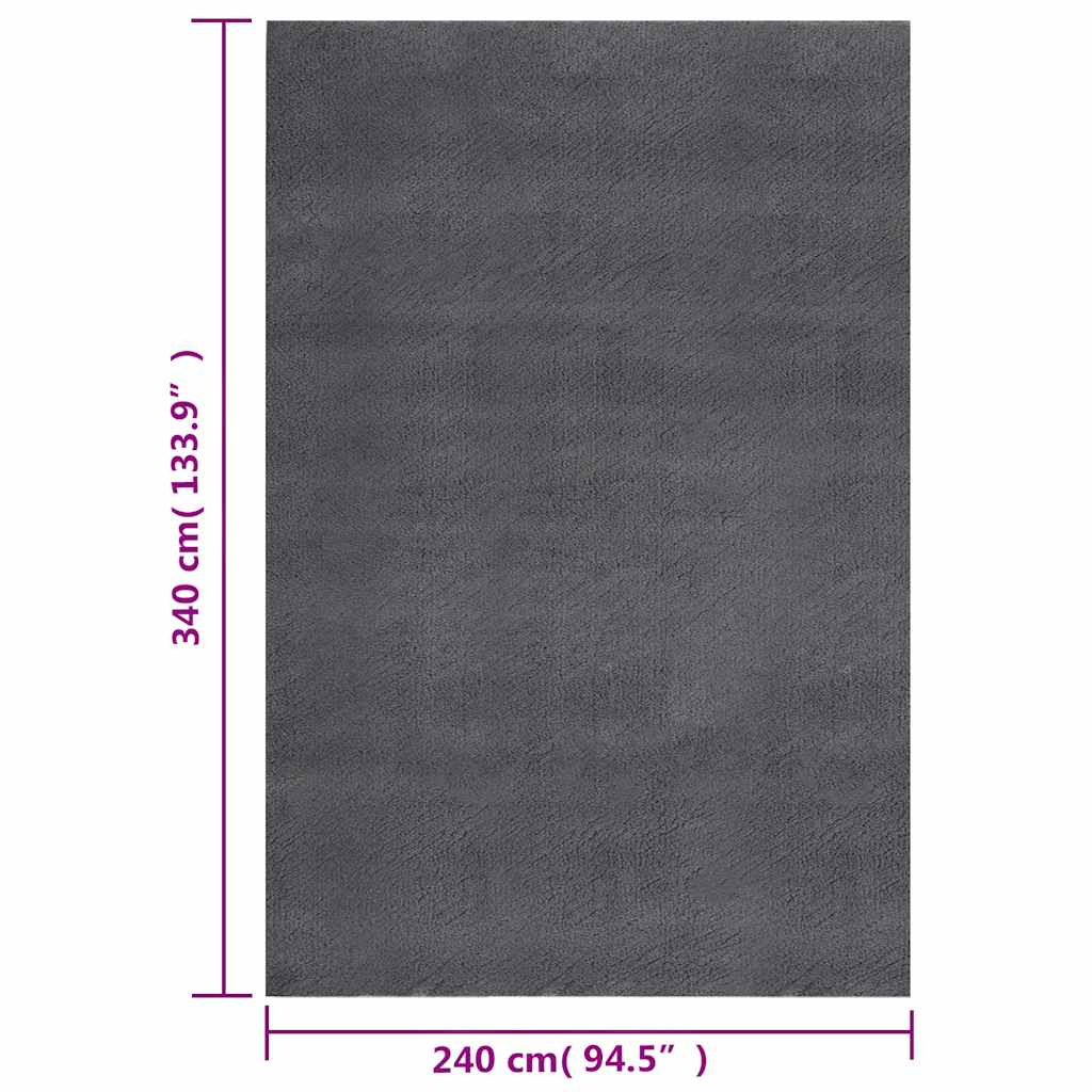Tappeto Shaggy color antracite 240x340 cm in Poliestere